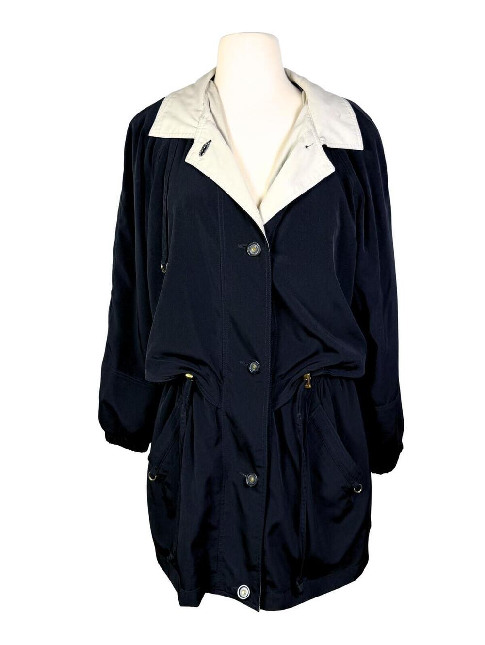 90s Braetan Black Ivory Coastal Trench Jacket Old Money S